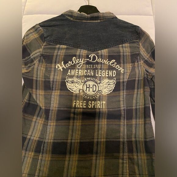 Harley Davidson Sz S women's snap front shirt, Biker Moto Bikercore Motorcycle - Picture 2 of 11